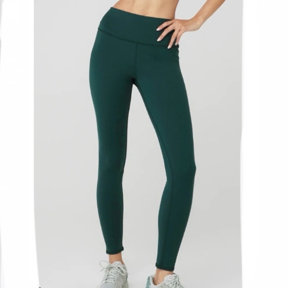 ALO Airbrush Winter Warm High-Waist Nocturne Legging - Midnight Green